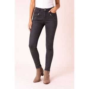 Pilcro & the Letter Press Serif Skinny Jeans Gray Moto Zip Ankle Anthropologie